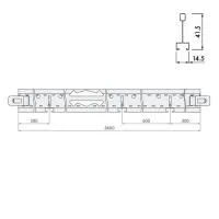 Подвесная система КНАУФ Силуэт рейка несущая 3600x41,5 мм
