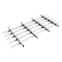 Грильято Жалюзи ячейка 300x100 мм, супер-хром, высота 30 / 50 мм, ширина 10 мм