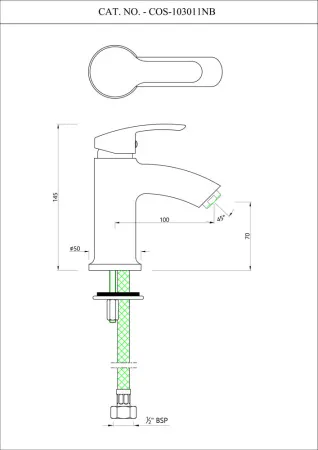 Однорычажный смеситель для раковины Essco Cosmo COS-CHR-103011NB Хром