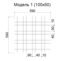 Грильято Нестандартная ячейка Модель 1 ячейка 100х50мм, окраска по RAL, высота 30 мм, ширина 5 мм