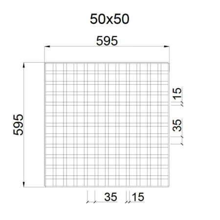 Грильято GL-15 ячейка 50x50, высота 47 мм, ширина 15 мм, окраска по RAL