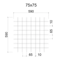 Грильято ячейка 75x75, высота 30 мм, ширина 5 мм, белый матовый