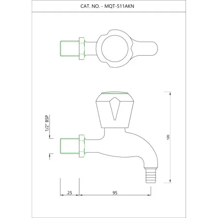 Настенный кран с носиком Essco Marvel MQT-CHR-511AKN Хром