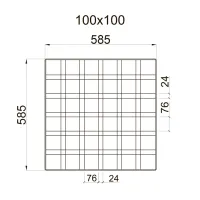 Грильято GL-24 ячейка 100x100, высота 34 мм, ширина 24 мм, белый матовый
