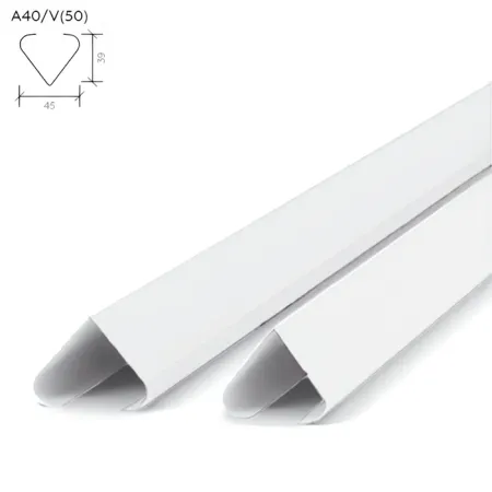 Рейка A40V V-образный дизайн белый матовый
