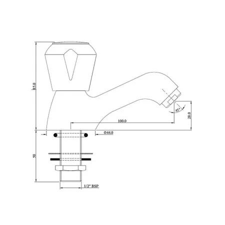 Кран для раковины Essco Marvel MQT-CHR-507KN Хром