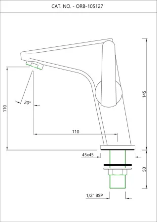 Кран для раковины Essco Orbit ORB-CHR-105127 Хром