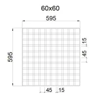 Грильято GL-15 ячейка 60x60, высота 47 мм, ширина 15 мм, белый матовый