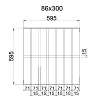 Грильято GL-15 Жалюзи ячейка 86x300, высота 37 мм, ширина 15 мм, белый матовый