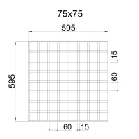 Грильято GL-15 ячейка 75x75, высота 37 мм, ширина 15 мм, белый оцинк