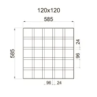 Грильято GL-24 ячейка 120x120, высота 34 мм, ширина 24 мм, белый матовый