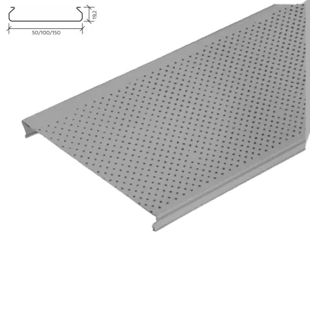 Реечный потолок OMEGA A150AT металлик c перфорацией