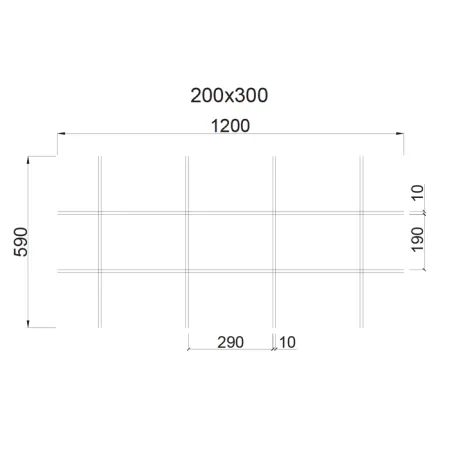 Грильято Жалюзи ячейка 300x200 мм, черный, высота 30 / 50 мм, ширина 10 мм
