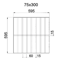 Грильято GL-15 Жалюзи ячейка 75x300, высота 37 мм, ширина 15 мм, суперхром