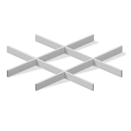 Грильято ячейка 200x200, высота 40 мм, ширина 10 мм, белый матовый