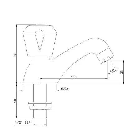 Кран для раковины Essco Marvel MQT-CHR-508KN Хром