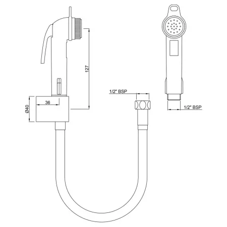 Лейка для гигиенического душа Essco ALE-BLK-583 Черный