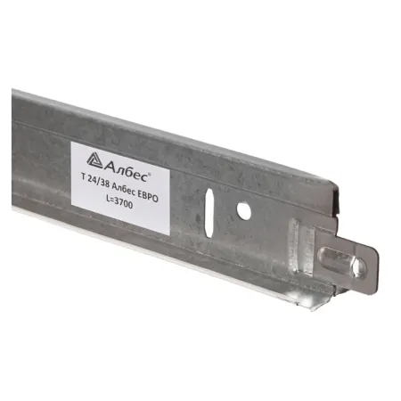 Подвесная система Албес T-24 Евро рейка несущая высота профиля 38мм, длина 3700мм, суперхром