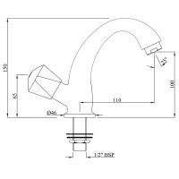 Кран для раковины Essco Tropical TQT-CHR-510 Хром