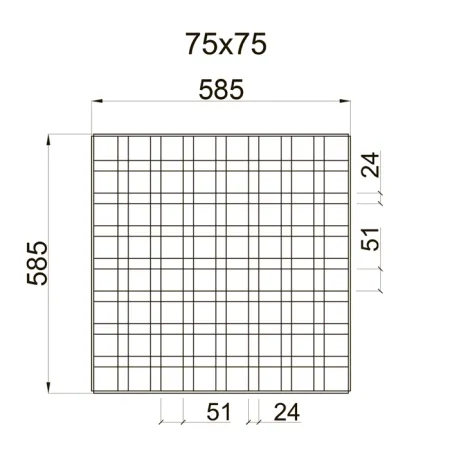 Грильято GL-24 PRIM ячейка 75x75, высота 34 мм, ширина 24 мм, белый матовый