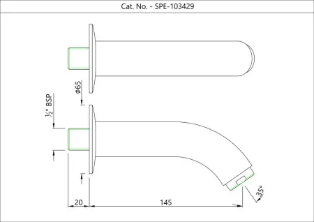 Излив для ванны Essco Cosmo SPE-CHR-103429 Хром