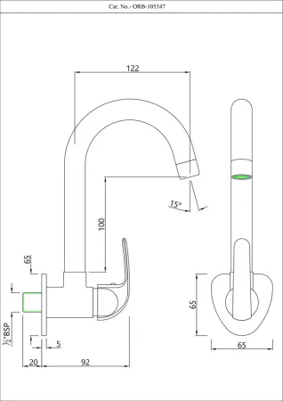  Кран для раковины в кухню Essco Orbit ORB-CHR-105347 Хром