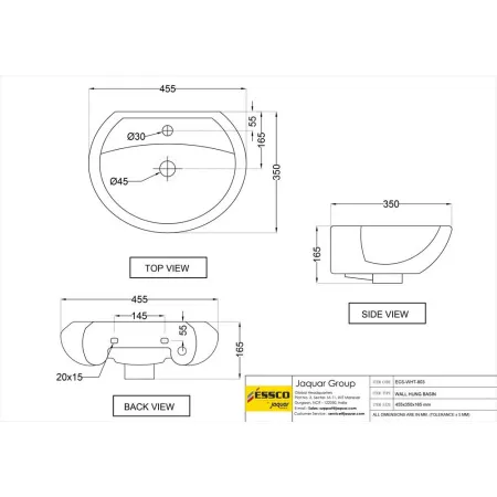 Раковина Essco Elements ECS-WHT-803 Балая
