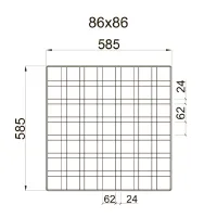 Грильято GL-24 PRIM ячейка 86x86, высота 34 мм, ширина 24 мм, металлик матовый