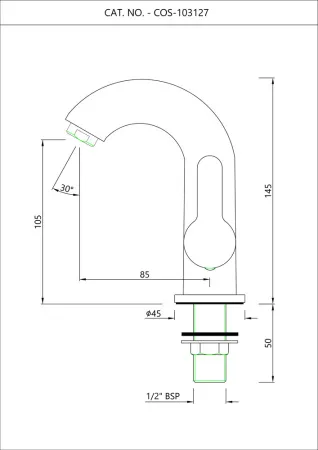 Кран для раковины Essco Cosmo COS-CHR-103127 Хром