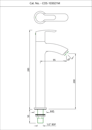 Кран для раковины Essco Cosmo COS-CHR-103021M Хром