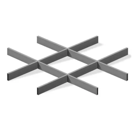 Грильято ячейка 200x200, высота 40 мм, ширина 10 мм, металлик