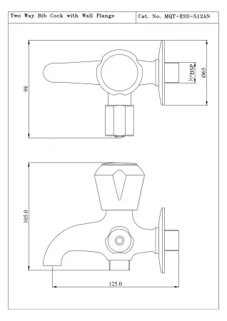Настенный кран с дивертором Essco Marvel MQT-CHR-512ANKN Хром