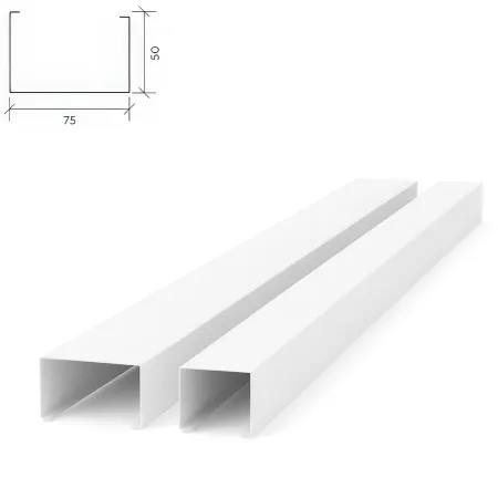 Рейка кубообразная Албес A75/50S белая оцинковка