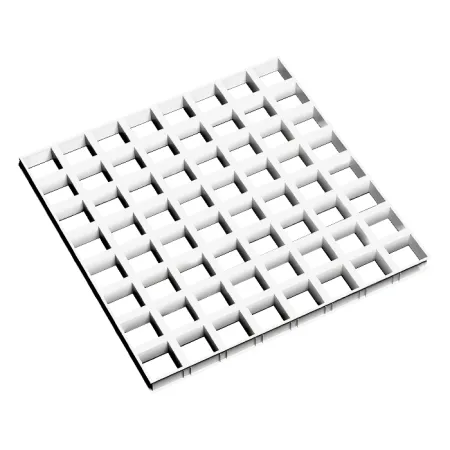 Грильято GL-15 ячейка 75x75, высота 47 мм, ширина 15 мм, супер-хром