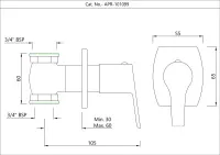 Настенный запорный клапан Essco Aspire APR-CHR-101099 Хром