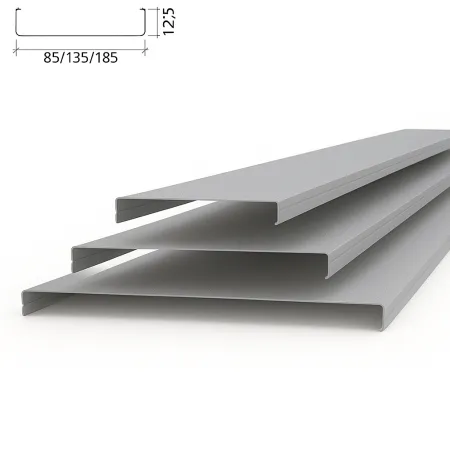 Потолочная рейка Албес AN85A металлик матовый с перфорацией