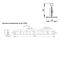Подвесная система Албес T-24 Click Prim рейка несущая высота профиля 38мм, длина 3700мм, белый матовый Подвесная система Албес T-24 Click Prim рейка несущая высота профиля 38мм, длина 3700мм, белый матовый