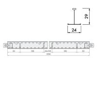 Подвесная система КНАУФ Т24 рейка несущая 3700x29 мм