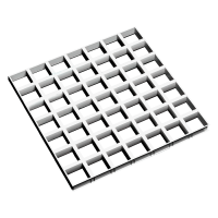 Грильято GL-24 ячейка 86x86, высота 34 мм, ширина 24 мм, сепер-хром