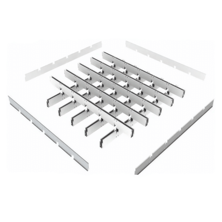 Грильято GL-15 ячейка 86x86, высота 47 мм, ширина 15 мм, металлик матовый