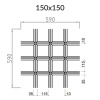 Грильято Пирамидальный ячейка 150х150мм, суперхром, высота 35 мм, ширина 10 мм