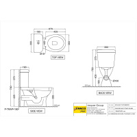 Унитаз напольный Essco Elements ECS-WHT-751P180SPPZ Белый с бочком