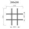 Грильято Пирамидальный ячейка 200х200мм, черный, высота 35 мм, ширина 10 мм